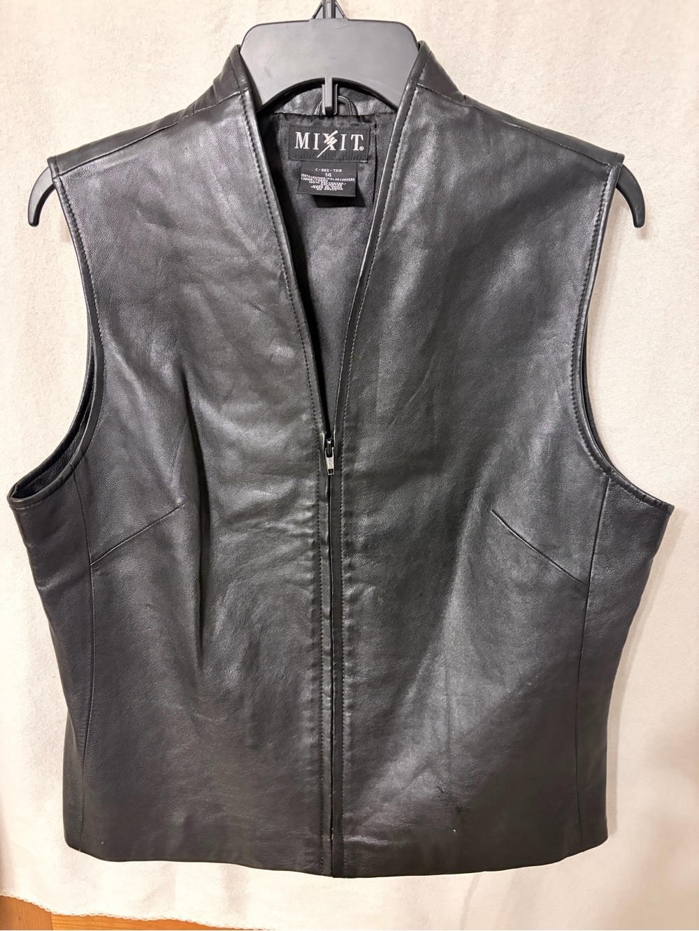Vintage Mixit Black Motorcycle Leather Vest